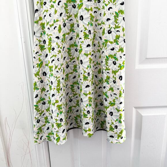Stella McCartney Green White Petra Floral Print Dress Fit Flare 36 0/2 XS - Picture 4 of 14